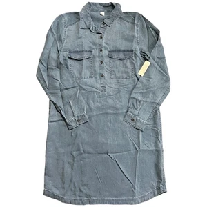 Old Navy Damen Medium Jeanshemd Kleid Langarm Kragen Freizeit - Bild 1 von 9