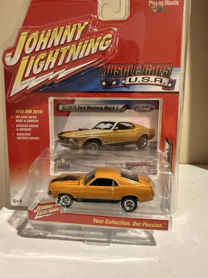 (JL-T1) Johnny Lightning Muscle Cars EE. UU. 1970 Ford Mustang Mach 1 Naranja - LEER Foto 1 de 1