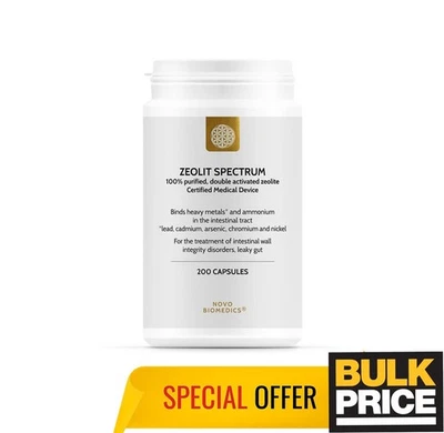 ZEOLIT NOVO Zeolit Spectrum 100% Purified Natural Premium Detox Food Supplement 200 Capsules