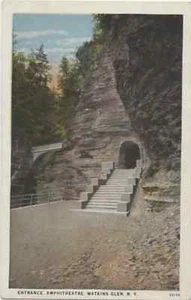 Entrance Amphitheatre - Watkins Glen, NY New York White Border Postcard - Picture 1 of 2