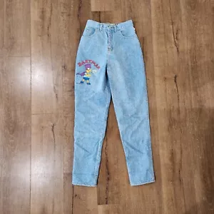 Ultra Rare Vintage 90s Stickshift The Simpsons Bart Bartman Jeans Size 14 NOWT - Picture 1 of 12