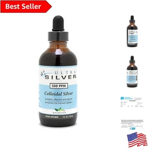 Lab-Certified True Colloidal Silver 500 PPM - Nano Particles in Amber Glass - Picture 1 of 10