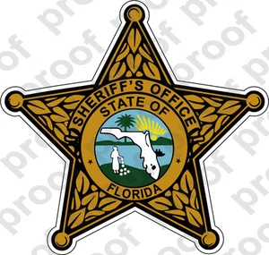 STICKER SHERIFF FLORIDA COUNTY BRZ B - Picture 1 of 2