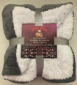 Charity Sourced Sherpa Flannel Throw 3-Layer Blanket Support Poor Kid & Family