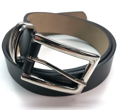 Cinturón de moda sin marca negro para mujer talla S/M 32-34 imitación cuero hebilla plateada Foto 1 de 4