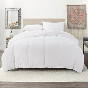 Down Alternative Comforter Ultra Soft All Season Quilted Duvet Insert - White - Picture 1 of 27