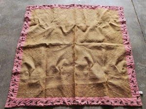 Mantel cuadrado de yute 54" x 54" hecho en la India hormigas borde picnic - Imagen 1 de 9