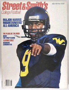 Revista de fútbol americano universitario Street and Smiths 1989 Virginia Occidental Major Harris 49th - Imagen 1 de 2