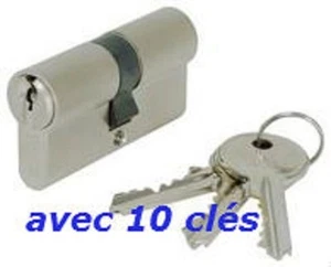 CYLINDRE SERRURE EUROPEEN 30/30 AVEC 10 CLES - Picture 1 of 2
