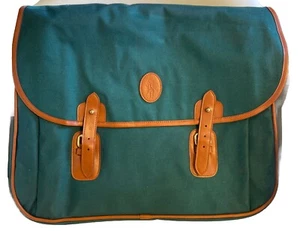 New with Defect 1980's Polo Ralph Lauren Laptop Messenger Bag Satchel Green - Picture 1 of 12