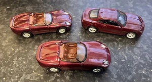 1:37 Scale Jaguar XK 180 Diecast Car By Maisto, Red ( 2 Off ) + 2010 Camaro - Picture 1 of 3