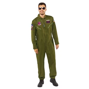 Official Top Gun Fancy Dress Maverick Pilot Jumpsuit Costume Aviator Size XL - Picture 1 of 3
