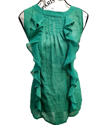 DURO OLOWU for JCP green polyester blouse- size M - Image 1 of 4