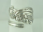 Solid 925 Sterling Silver Lily Of The Valley Flower Floral Adjustable Spoon Ring