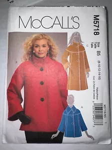 McCalls Pattern M5718 Jacket Coat Sizes 8-16 UNCUT - Picture 1 of 3