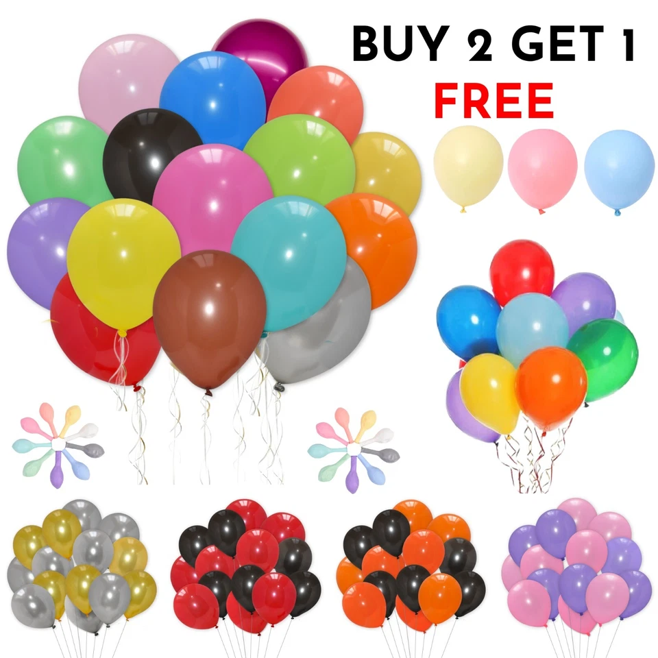 PLAIN BALOON 20 X BALLONS Latex helium BALLOONS 10" Party Birthday Wedding balon — 第 1/1 张图片