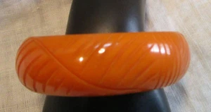Bakelite Bracelet (Simichrome Tested) Bangle Carved Vintage - Picture 1 of 9