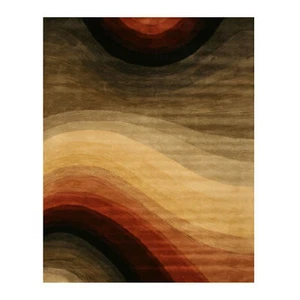 EORC Multicolored Hand-Tufted Wool Contemporary Desertland Rug, 7'9 Round - Picture 1 of 1