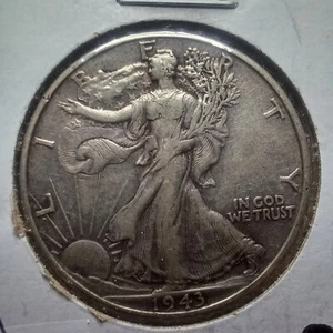 Medio dólar de plata P Walking Liberty 1943 en estado extra fino. -#0280 - Imagen 1 de 6
