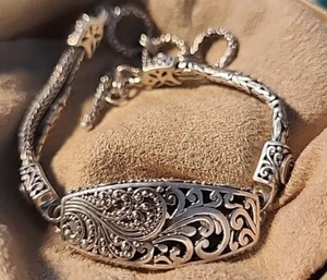 Sarda Bali handgefertigt, filigran Sterling, Kipparmband passt 6,75-7,75"" - Bild 1 von 5