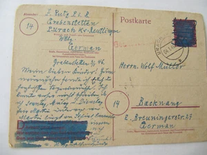 1946Aufbrauchs.Ausg. Franz. Zone PE805 auf P 299 I  mit Tinte entwertet (selten) - Bild 1 von 3