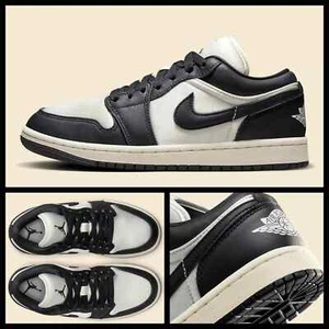 Reino Unido 7,5 UE 42 ~ Nike Air Jordan 1 Low SE, Vintage Panda ~ FB9893-101 Negro, Vela - Imagen 1 de 11