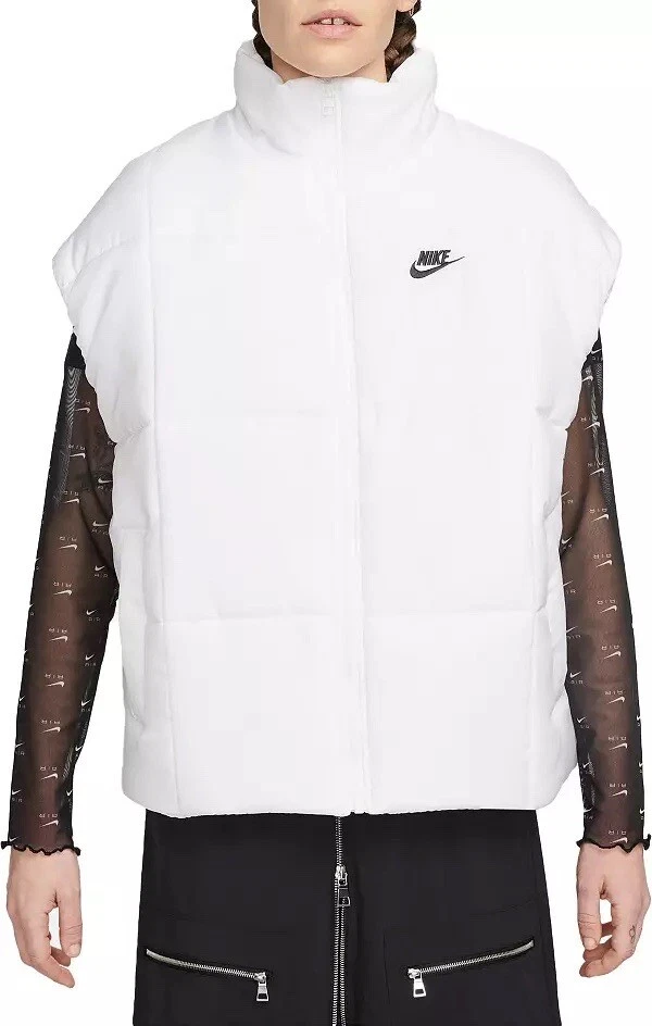 Nike Sportswear Womens M Puffer Vest Therma-FIT Oversized FB7679-010 White