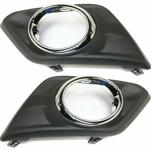 FIT FOR NS ROGUE 2014 2015 2016 FOG LAMP BEZEL BLACK W/CHROME RIGHT & LEFT PAIR - Bild 1 von 1