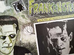 Frankenstein boris karloff Mexican Lobby Card ( Rare ) - Picture 1 of 5