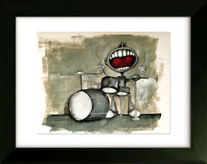 Drums - Limited Edition Drawing with Frame - Moby Dick - Art by SLAZO - 16x20 - Picture 1 of 3