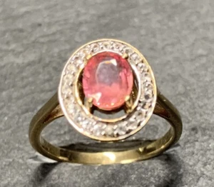 Zafiro Rosa - Anillo Oro 375er T. 50 - Imagen 1 de 15