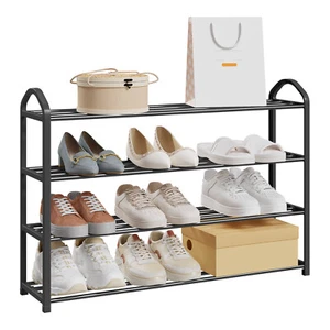 Schuhregal Schuhablage Schuhständer 4-Ebenen Metallrohrgestell Flur/Wohnzimmer - Bild 1 von 14