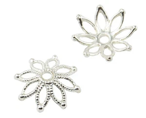 20 Flower Bead Cap 19mm Silver Plated Jewellery Findings (37887-186) Bead Spacer - Picture 1 of 1