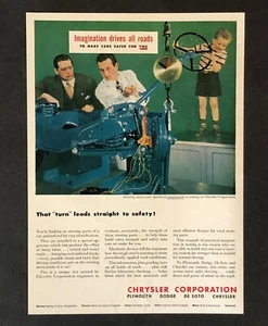 Chrysler 1948 publicidad ingenieros pruebas volante coche de colección impresión AD - Imagen 1 de 1