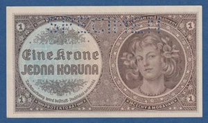 BOHEMIA & MORAVIA -- 1 KORUNA ND ( 1940 ) -- SPECIMEN -- SC- // aUNC -- PICK 3s - Imagen 1 de 2