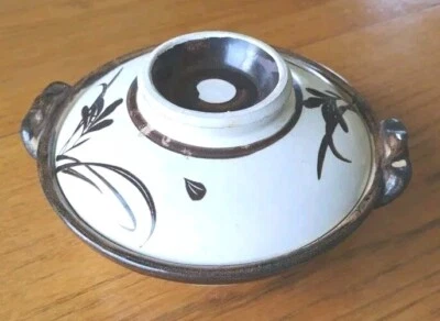Olla caliente japonesa de barro de 6 1/2" para cocinar sopa de arroz de colección Donabe Foto 1 de 4