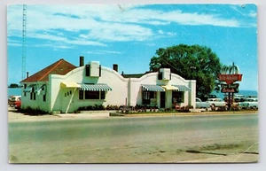 um 1950 ~ St. Ignace Michigan Mi ~ Belle Isle Inn Restaurant ~ Marine Room ~ Vintage Postkarte - Bild 1 von 2