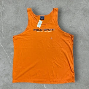 Polo Sport Ralph Lauren Neu mit Etikett Vintage Orange Blau Tanktop Herren Größe XXL - Bild 1 von 7