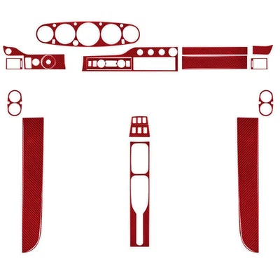 15X Juego completo de embellecedores interiores de fibra de carbono rojo para Porsche 911 1989-1997 Foto 1 de 4