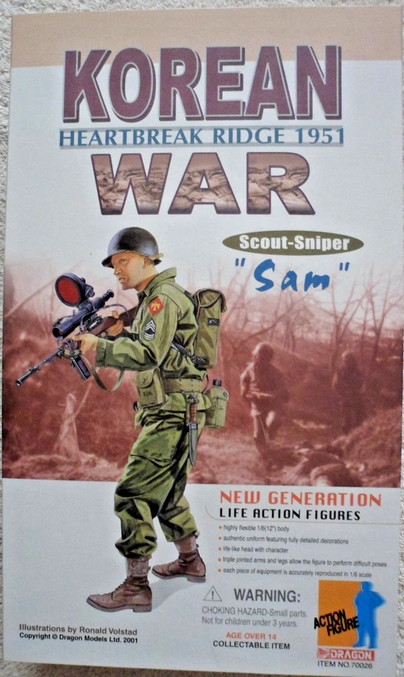KOREAN WAR 1951, Scout-Sniper Sam, New Generation Dragon Action Figures, New - Image 1 of 4