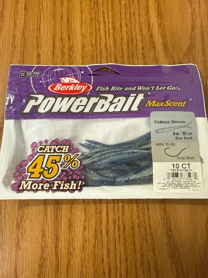 Berkley 4" Maxscent nariz plana Minnow - espalda azul Foto 1 de 1