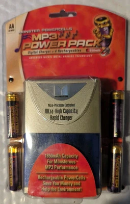 Monster Powercells MP3 Power Pack Cargador Rápido Digital + Baterías Recargables Foto 1 de 4