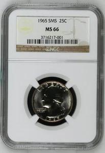 1965 S Quarter Dollars Clad Coinage NGC MS-66 SMS - Picture 1 of 2