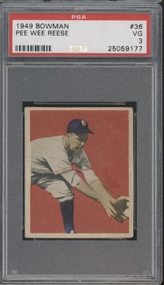 1949 Bowman Baseball #36 Pee Wee Reese VG PSA 3 - Image 1 of 2