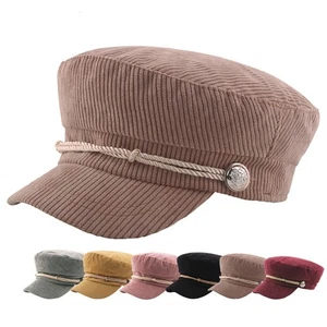 Mujeres Hombres Pana Pescador Griego Newsboy Gorra Plana Violín Marinero Azul Marino Sombrero Boina - Imagen 1 de 18