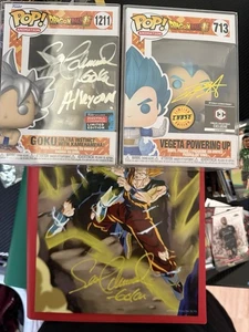 Goku And Vegeta Signed Funko Pops! Poster Signed  - Picture 1 of 5