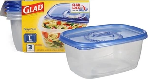Contenedores de almacenamiento de alimentos Glad, plato profundo, 64 onzas, 3 unidades - Imagen 1 de 6