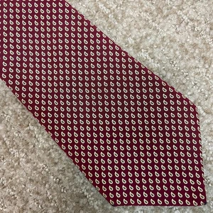 Lanvin Paris Designer Silk Maroon Green Raindrops Business Old Money Tie - Picture 1 of 7