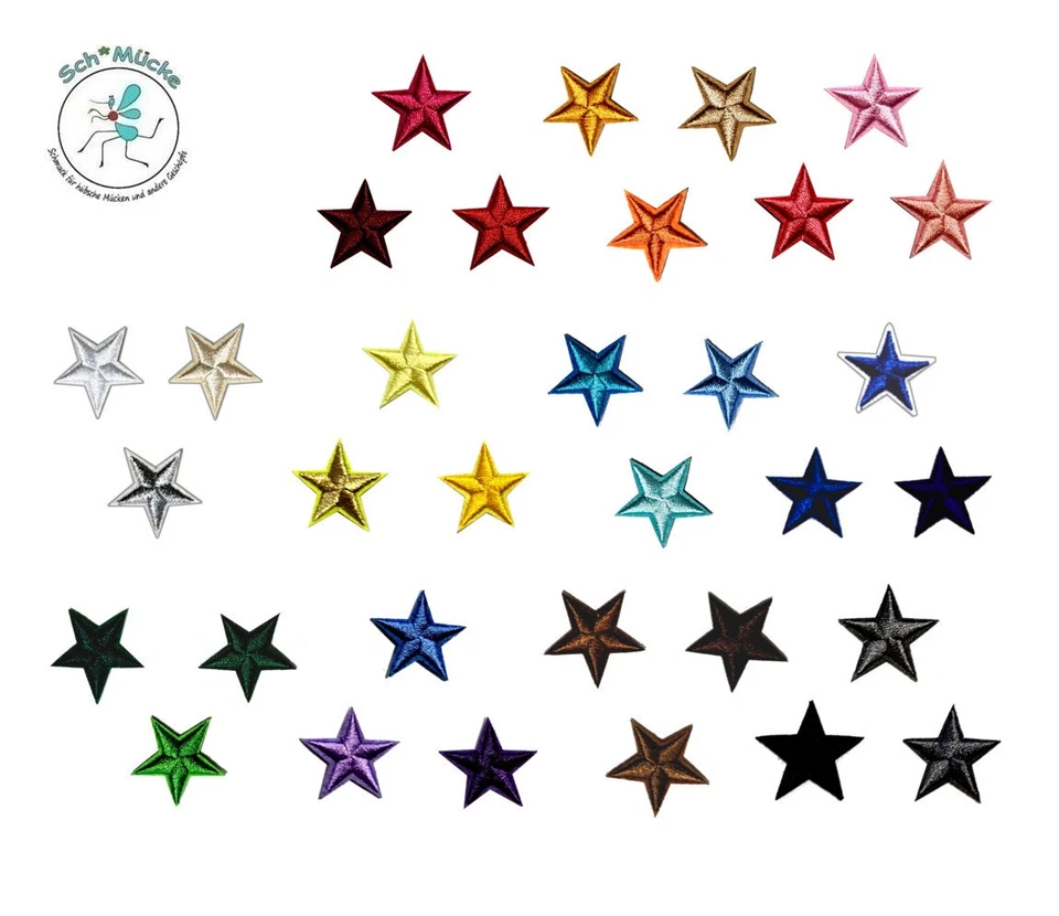 Aufbügler Sterne-Sets bunt Glücksbringer Geschenkidee Patch Applikation Flicken - Bild 1 von 4
