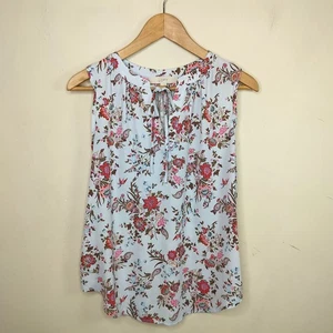 LOFT ärmelloses Top mit Blumenmuster Größe Medium Damen geblümt blau rosa Bindeband am Ausschnitt - Bild 1 von 8